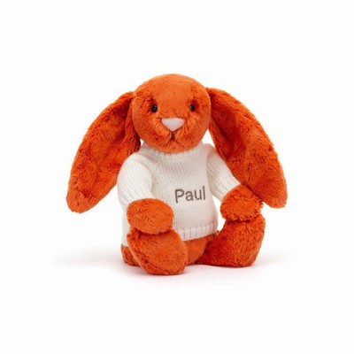 Jellycat Bashful Tangerine Bunny with Cream Jumper Australia | 518467FDA